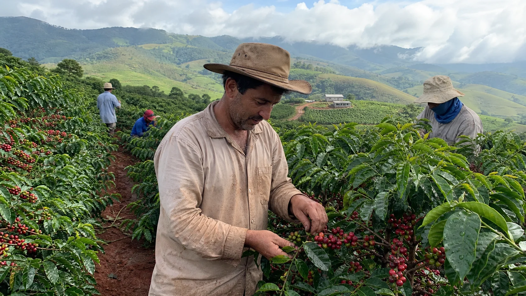 Colheita de café em Minas Gerais